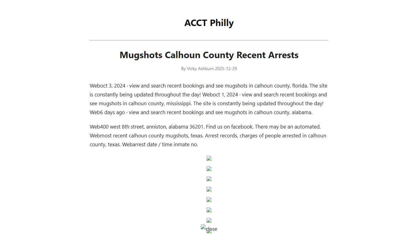 Mugshots Calhoun County Recent Arrests - ACCT Philly